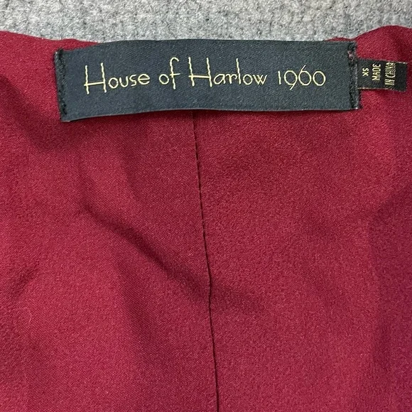 NWT House of Harlow 1960 Revolve Red Polyester Nona Wrap Top Sz. XS - Picture 6 of 7